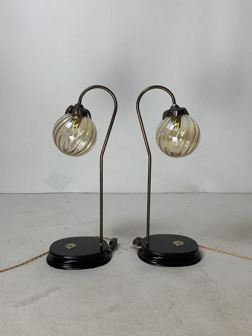 Lampes de chevet Hollywood Regency, années 1960,