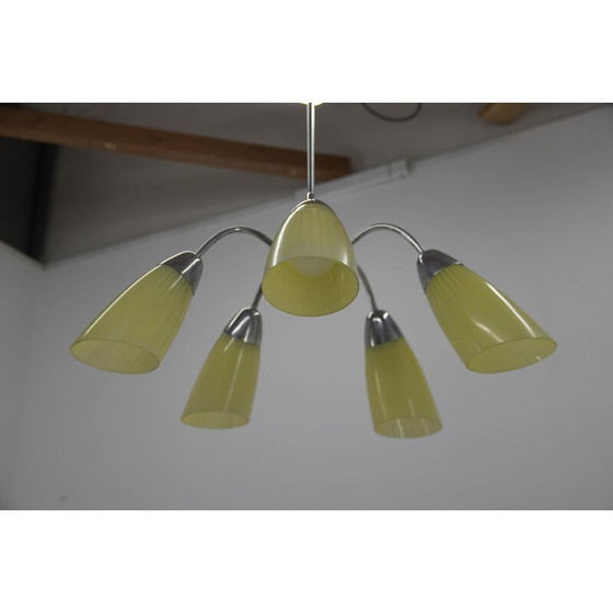 Image 1 of Mid-century 5-flamming chandelier, Czechoslovakia 1950s