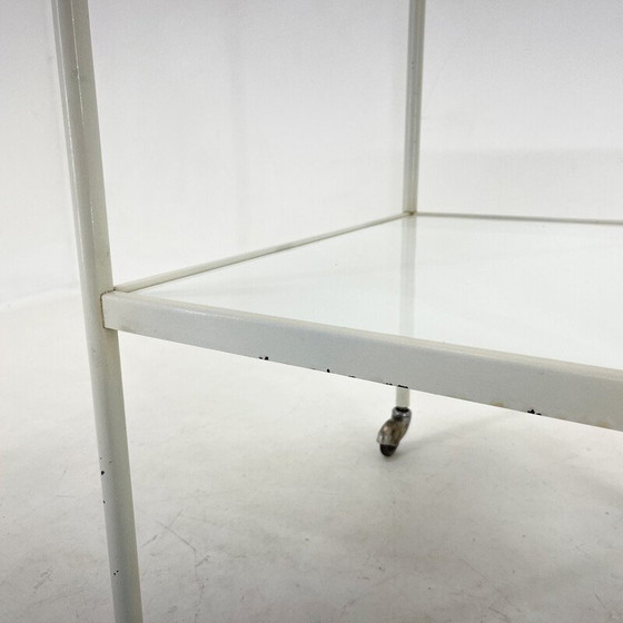 Image 1 of Vintage hospital trolley with opaxite glass, 1950s