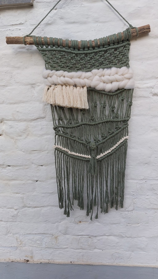 Wall Hanger Of Macramé Green