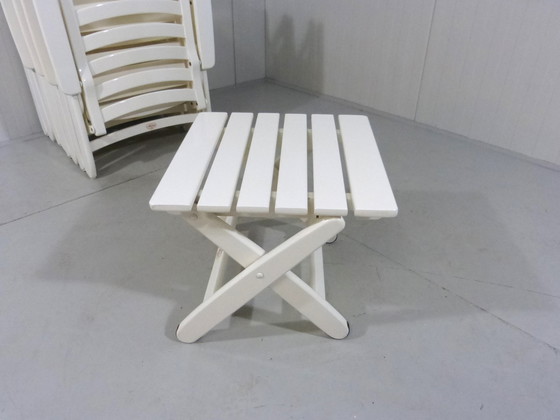 Image 1 of Chaises de jardin en bois Herlag et ottoman/table 1970