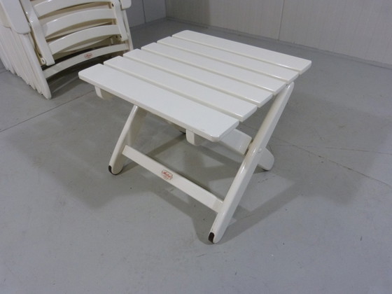 Image 1 of Chaises de jardin en bois Herlag et ottoman/table 1970