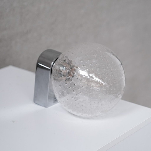 Pair of vintage glass wall lamps, Italy 1980