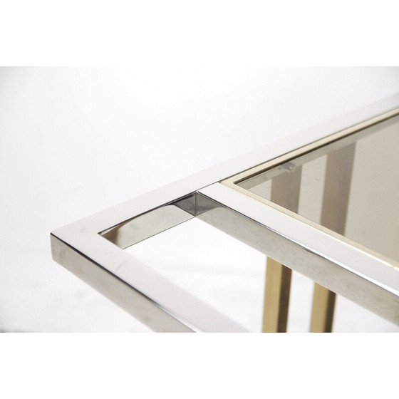 Image 1 of Carrello bar vintage in oro e cromo di Belgo Chrom, Belgio, 1970