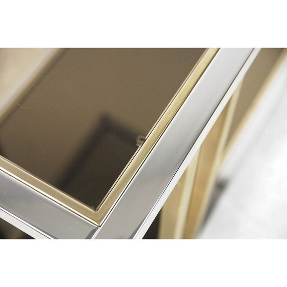 Image 1 of Carrello bar vintage in oro e cromo di Belgo Chrom, Belgio, 1970