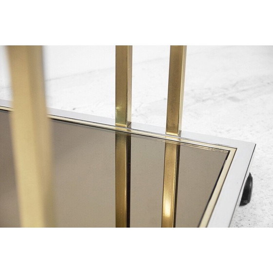 Image 1 of Carrello bar vintage in oro e cromo di Belgo Chrom, Belgio, 1970