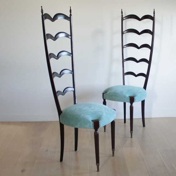 Image 1 of 2x Paolo Buffa Ladder Back Chairs