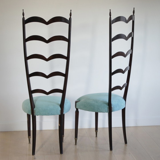 Image 1 of 2x Paolo Buffa Ladder Back Chairs