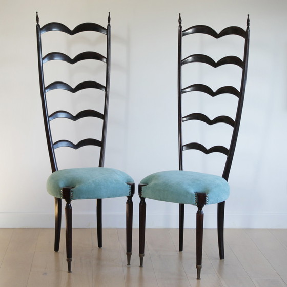 Image 1 of 2x Paolo Buffa Ladder Back Chairs