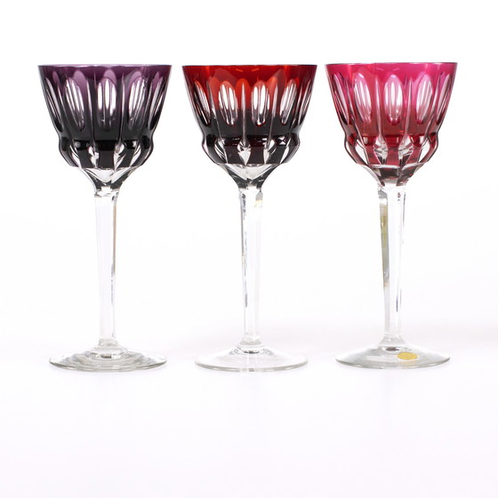 Image 1 of 6 bicchieri di cristallo vintage in vari colori dalla Germania