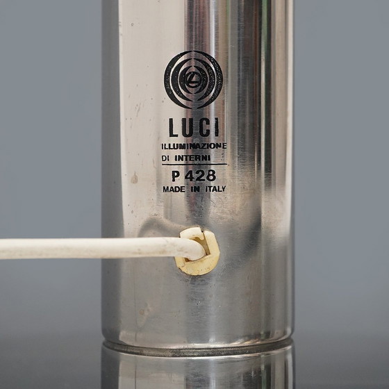 Image 1 of Floor Lamp In Chromed Metal And Glass By Luci, 1970S