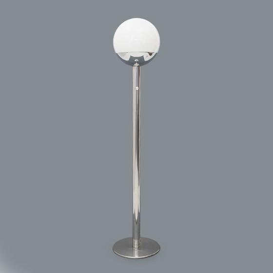 Image 1 of Floor Lamp In Chromed Metal And Glass By Luci, 1970S