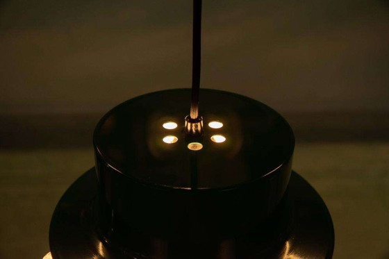 Image 1 of Lampada a sospensione verde dal design vintage in vetro e metallo, stile scandinavo