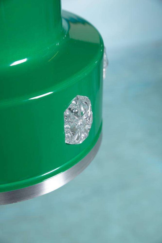 Image 1 of Lampe suspendue verte design vintage verre, métal Scandinave