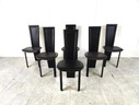 6 sedie da pranzo vintage in pelle nera