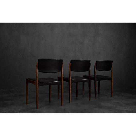 Image 1 of Set of 3 vintage rosewood and leather chairs by H.W. Klein for Bramin, Denmark 1960