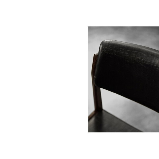 Image 1 of Set of 3 vintage rosewood and leather chairs by H.W. Klein for Bramin, Denmark 1960