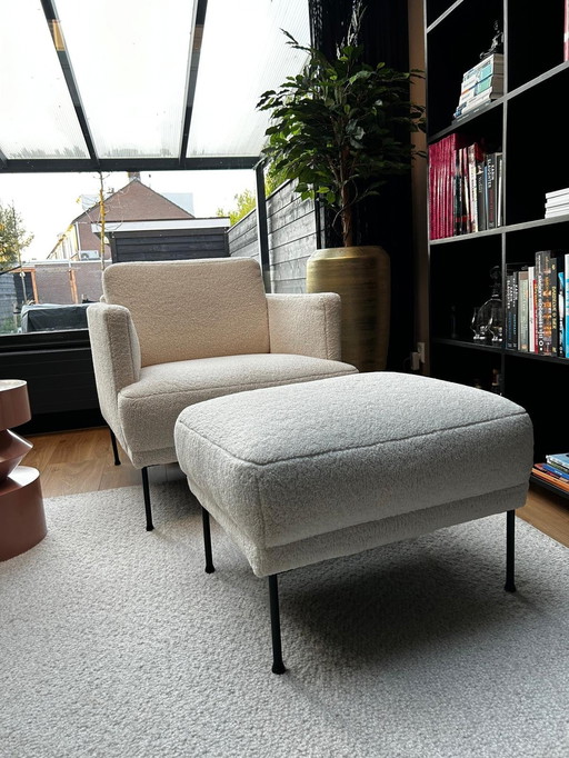 Westwing Armchair With Hocker White Teddy