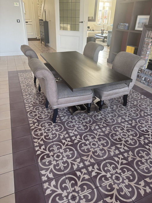 Spanish Salon Low Table With 4 Low Chairs