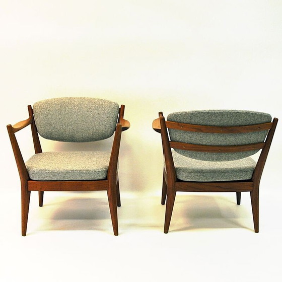 Image 1 of Set of 2 vintage teak "kaminstol" armchairs by Kayser & Relling, Norway 1950s