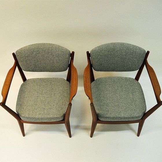 Image 1 of Set of 2 vintage teak "kaminstol" armchairs by Kayser & Relling, Norway 1950s
