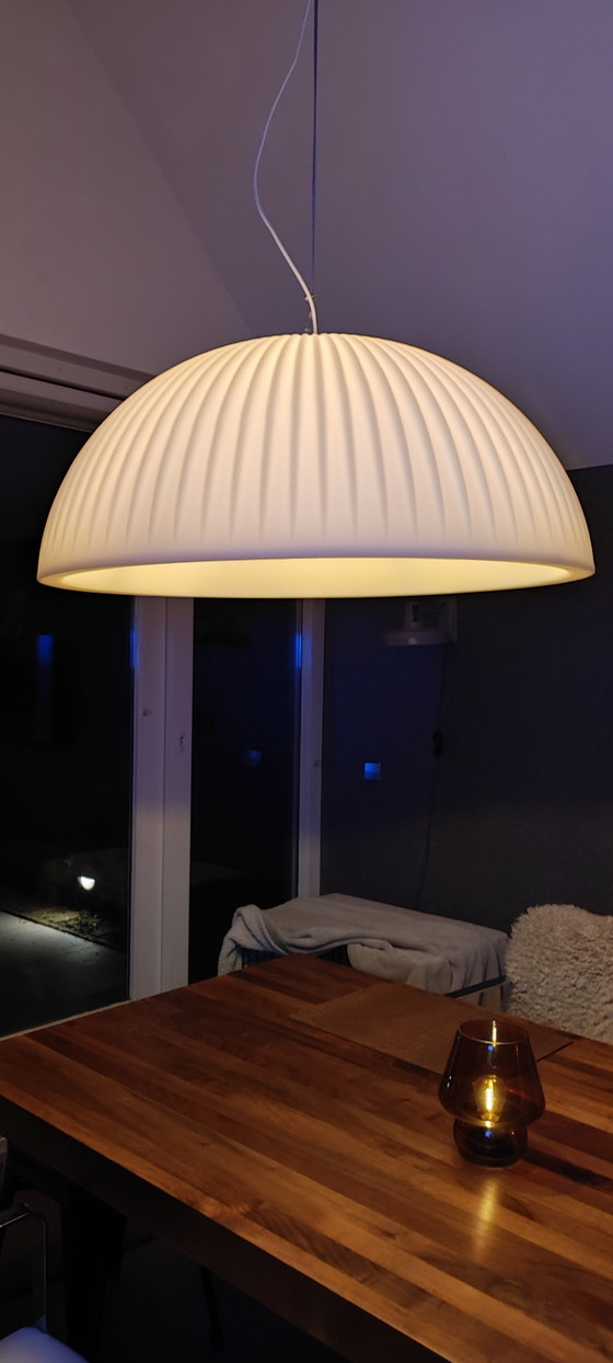 Image 1 of Lampada a sospensione da soffitto - Formadri Basic Dome Rib Bianco - 90 cm