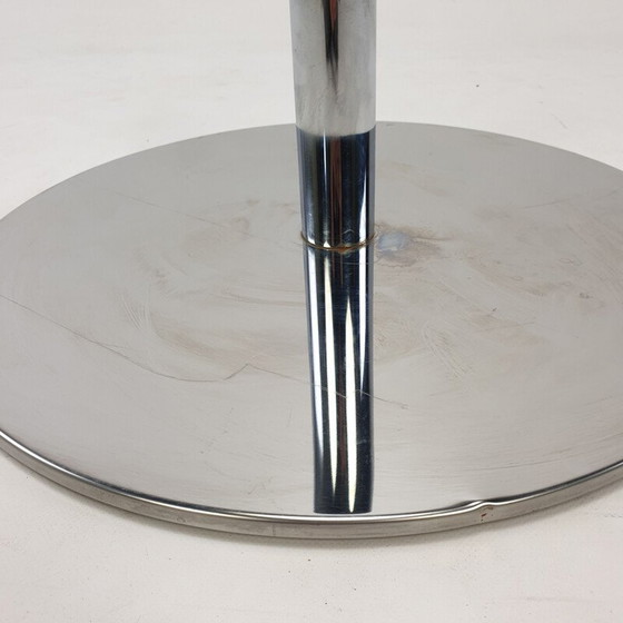 Image 1 of Flowered vintage coffee table in chrome and glass, Italy 1980
