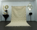 Alfombra bereber - 276 cm x 155 cm - Lana blanca