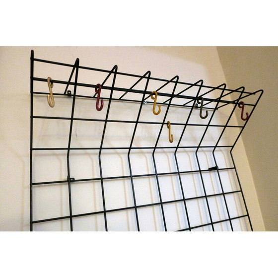 Image 1 of Black metal wall coat rack, 1950