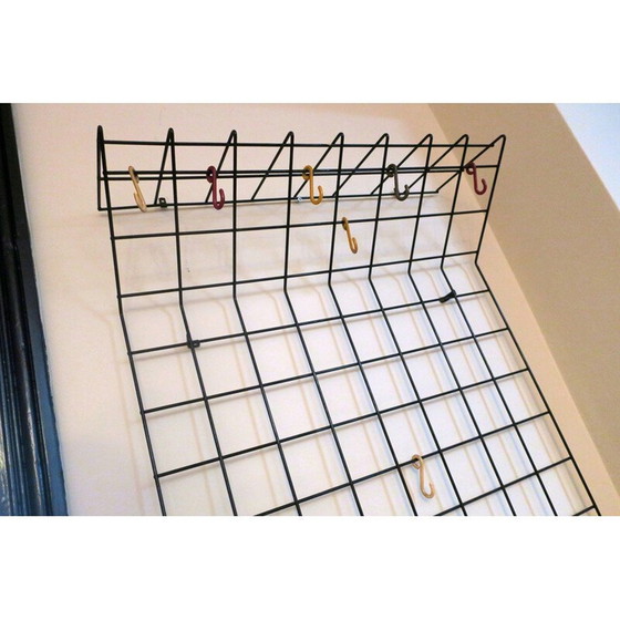 Image 1 of Black metal wall coat rack, 1950