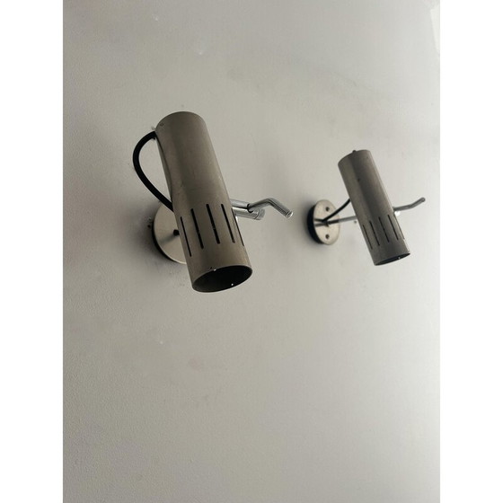 Image 1 of Vintage A5 adjustable wall lamps in chromed and matt metal by Alain Richard for Disderot, 1960