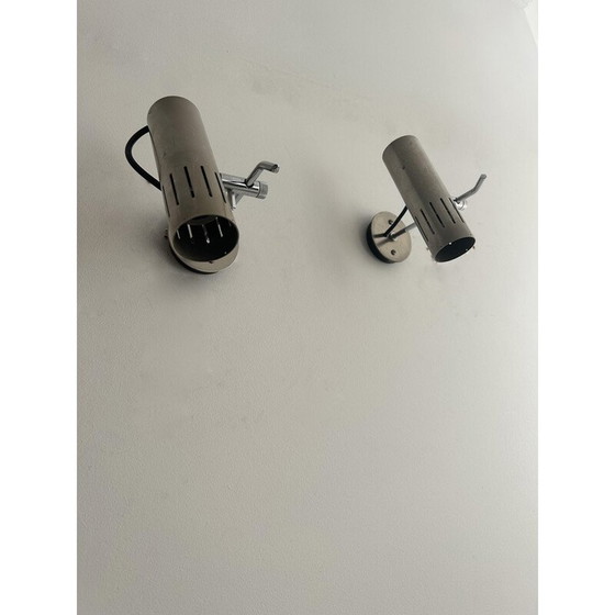 Image 1 of Vintage A5 adjustable wall lamps in chromed and matt metal by Alain Richard for Disderot, 1960