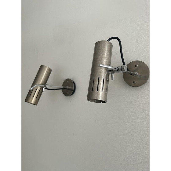 Image 1 of Vintage A5 adjustable wall lamps in chromed and matt metal by Alain Richard for Disderot, 1960