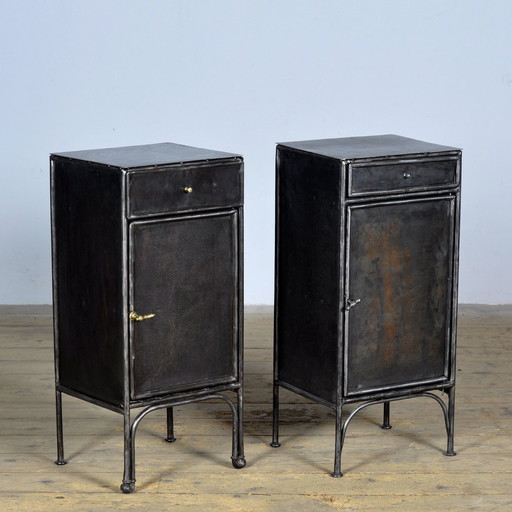 Set Iron Nightstands, 1910S