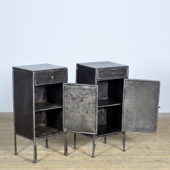 Image 1 of Set Iron Nightstands, 1910S