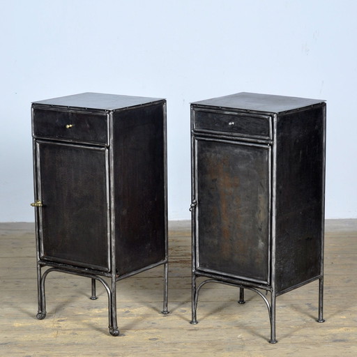 Set Iron Nightstands, 1910S