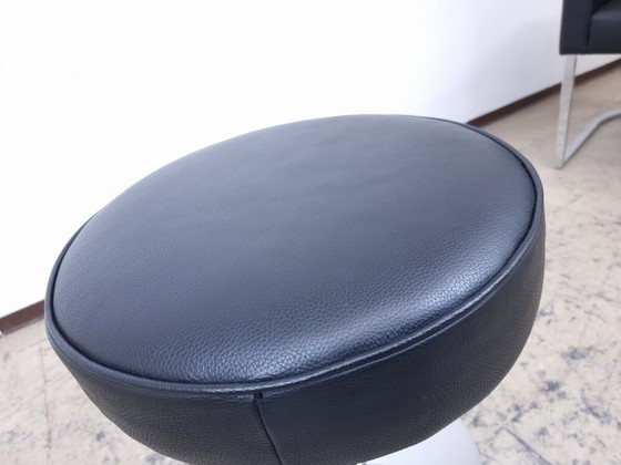 Image 1 of De Sede genuine leather stool ottoman designer armchair stool in black