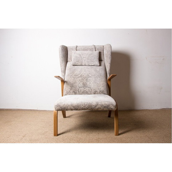 Image 1 of Vintage Konkav armchair in bent beech and fabric by Paul Bode for Federholz, Germany 1960