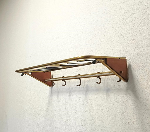 sixties string coat rack with teak