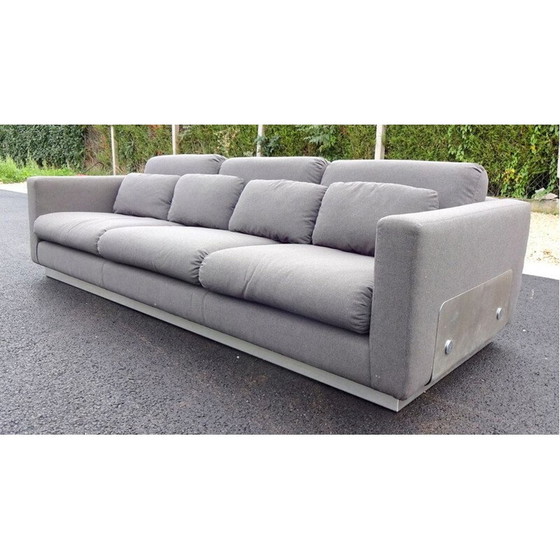 Image 1 of Vintage sofa with brushed steel base, 1970s