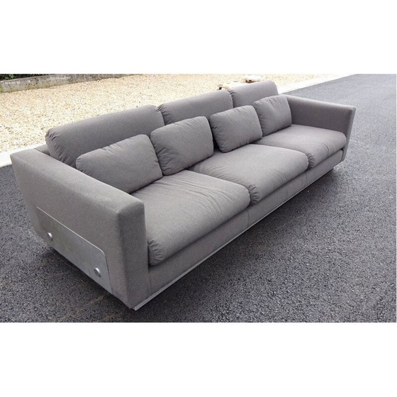 Image 1 of Vintage sofa with brushed steel base, 1970s
