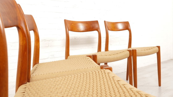 Image 1 of 4 X Dining Chair | Niels Otto Møller | Model 77 | Papercord | Teak | Restored