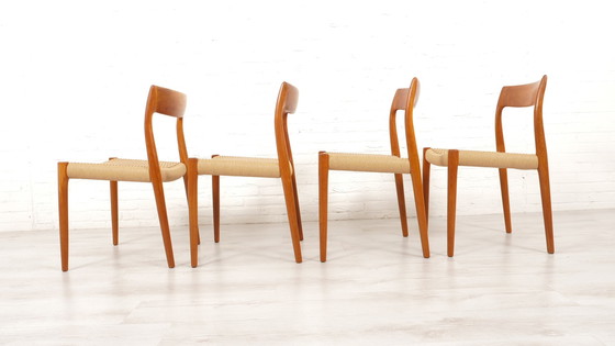 Image 1 of 4 X Dining Chair | Niels Otto Møller | Model 77 | Papercord | Teak | Restored