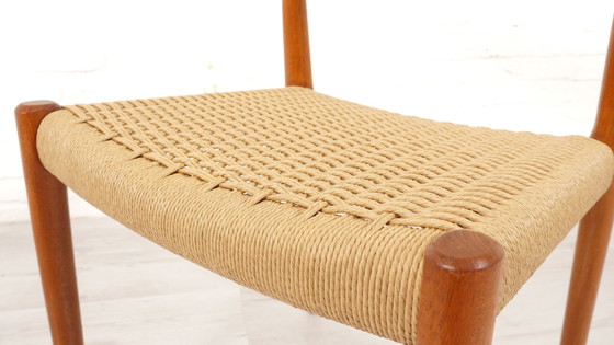 Image 1 of 4 X Dining Chair | Niels Otto Møller | Model 77 | Papercord | Teak | Restored