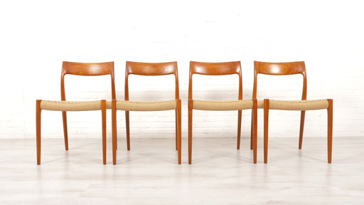 4 X Dining Chair | Niels Otto Møller | Model 77 | Papercord | Teak | Restored