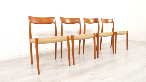 4 X Dining Chair | Niels Otto Møller | Model 77 | Papercord | Teak | Restored