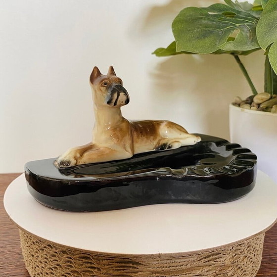 Image 1 of Vintage Art Deco terracotta dog ashtray