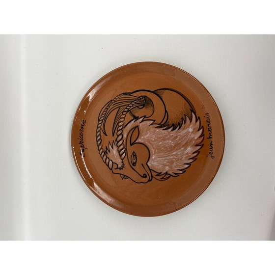 Image 1 of Vintage astrological ceramic plate by Jean Marais, 1960