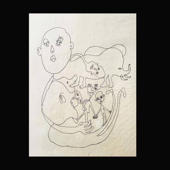 Image 1 of Vintage lithograph in lacquered wooden frame by L. Gewisgold, 1970