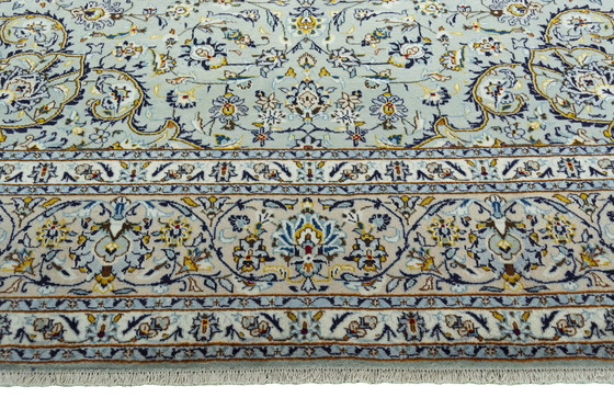 Image 1 of 391 X 293 Cm Hand-Knotted Keshan Rug In Pistachio Green